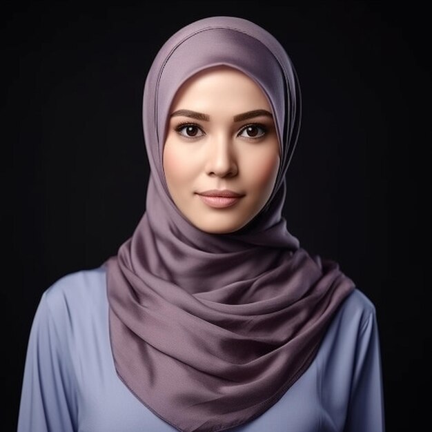 Carina bella donna musulmana asiatica che indossa l'hijab personalizzato