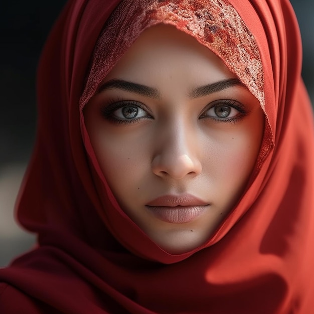 Carina bella donna musulmana asiatica che indossa l'hijab personalizzato