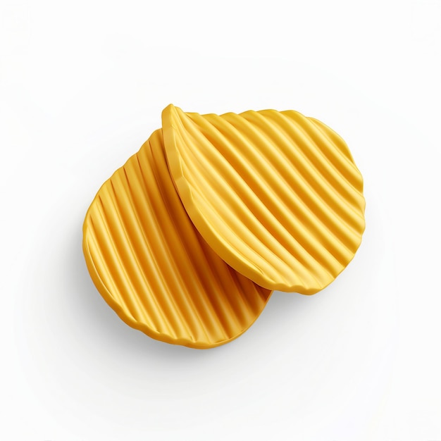 carina icona di patatine 3D render background bianco generativa AI