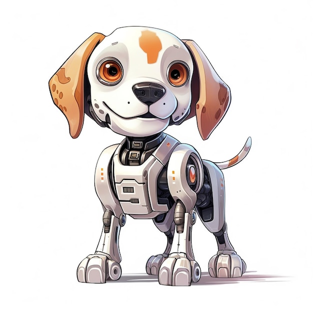 Carina illustrazione di un cane robot