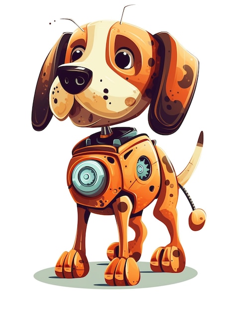 Carina illustrazione di un cane robot