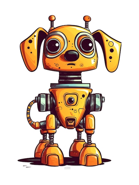 Carina illustrazione di un cane robot