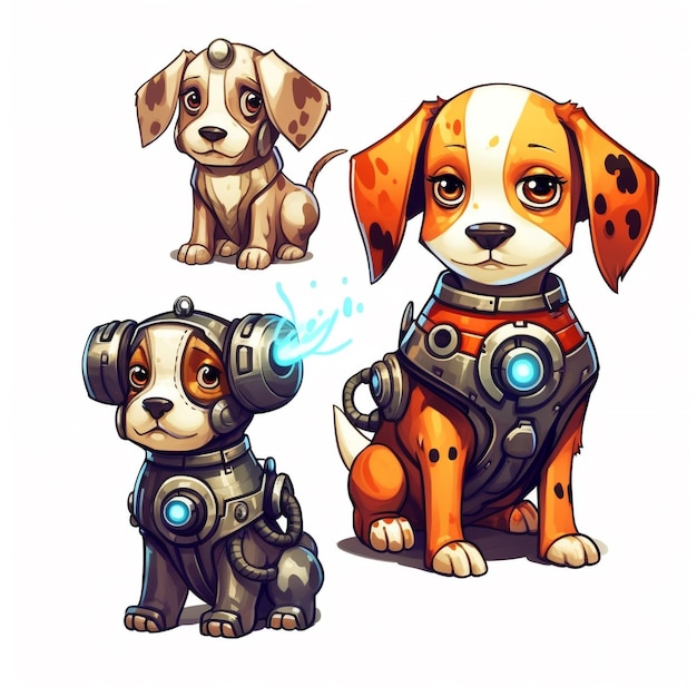 Carina illustrazione di un cane robot