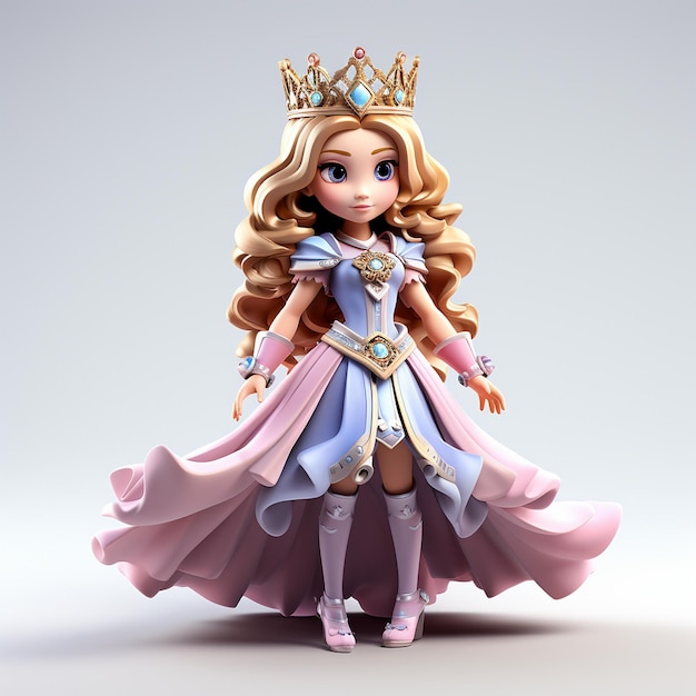 carina principessa statica modello 3D clash of clans stile su sfondo bianco