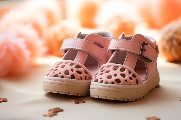 carine scarpe per bambini piccoli sul pavimento del tappeto
