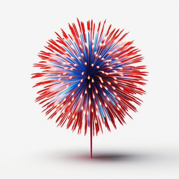 Carini fuochi d'artificio renderizzati in 3D isolati su uno sfondo bianco solido