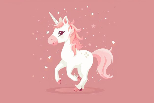 carini unicorni di colori rosa e bianco