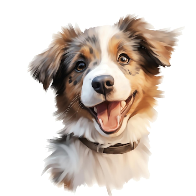 carino acquerello Australian Sheperd razza di cane illustrazione