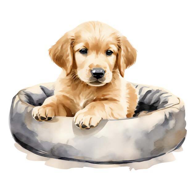 carino acquerello Golden Retriever razza di cane illustrazione