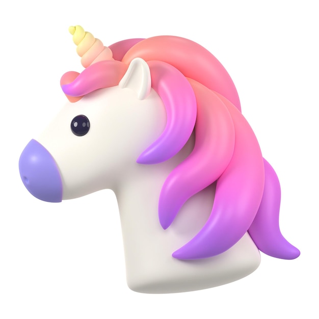 Carino adesivo png unicorno sfondo trasparente