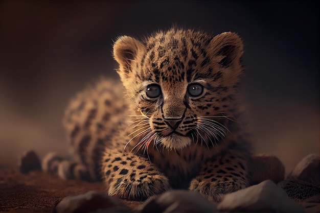 Carino adorabile babygenerative in stile leopardo ai