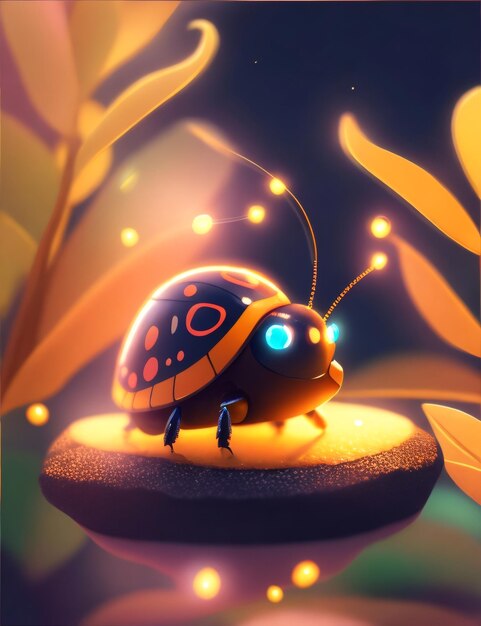 Carino adorabile coccinella illustrazione