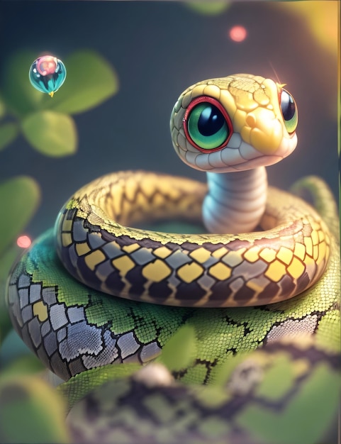 Carino adorabile serpente illustrazione