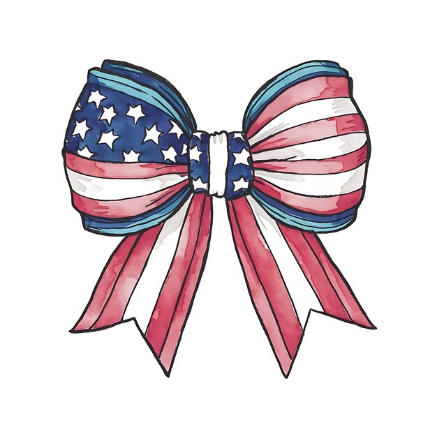 Carino arco a acquerello con disegno della bandiera americana