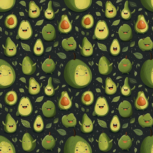 carino avocado arte naif Modello senza cuciture