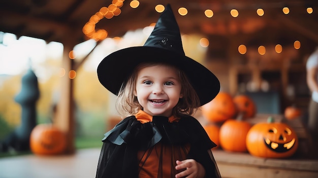 Carino bambino bianco che indossa il costume di Halloween