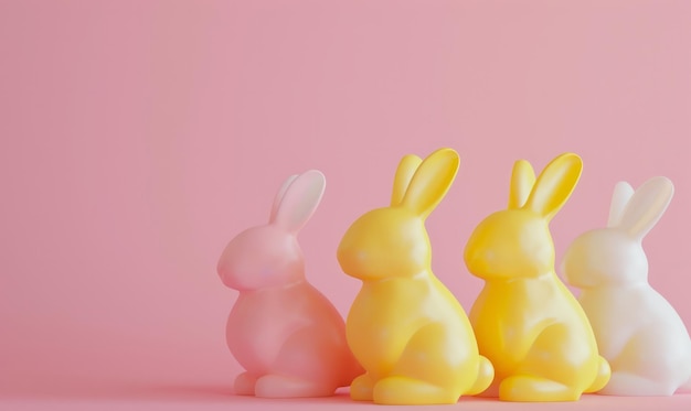 Carino coniglietto di Pasqua linea di sfondo di conigli pastel