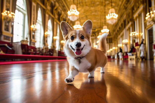 carino corgy nel castello