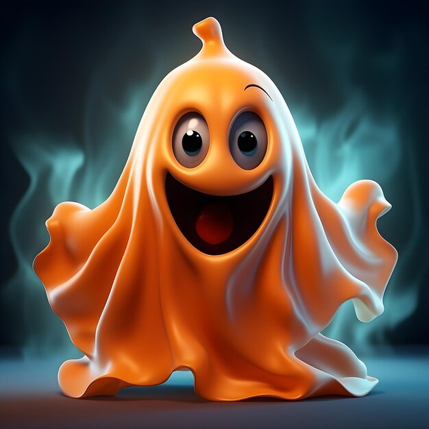 Carino fantasma concetto di Halloween in stile 3D