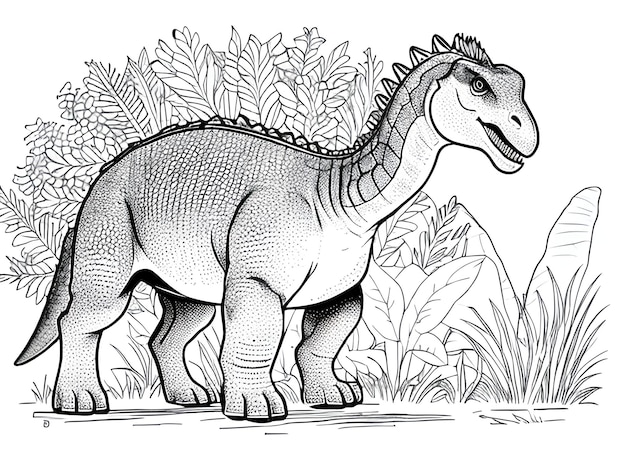 carino libro da colorare con dinosauro