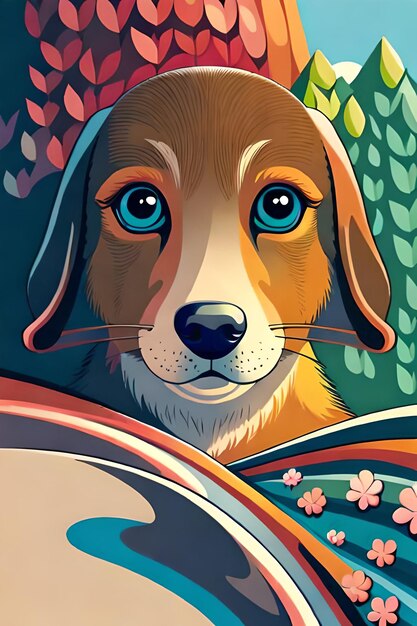 Carino libro da colorare illustrato per cani per bambini