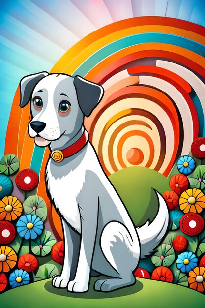 Carino libro da colorare illustrato per cani per bambini