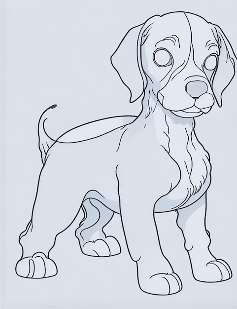 Carino libro da colorare illustrato per cani per bambini
