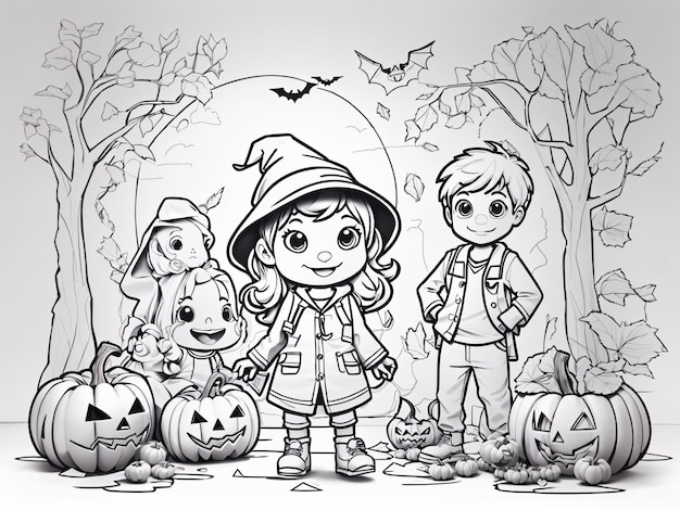 Carino libro da colorare per Halloween per bambini