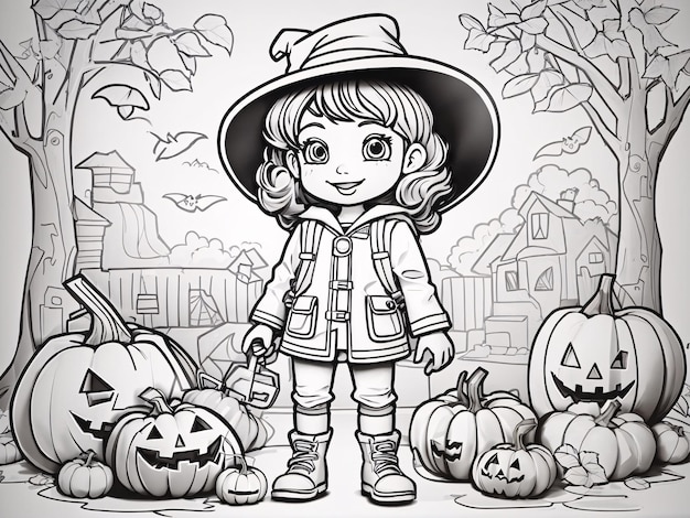 Carino libro da colorare per Halloween per bambini