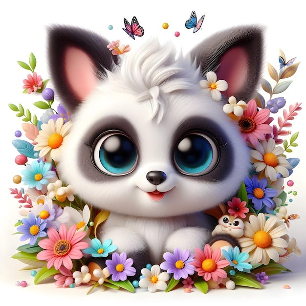 carino personaggio animale panda illustrazione 3d