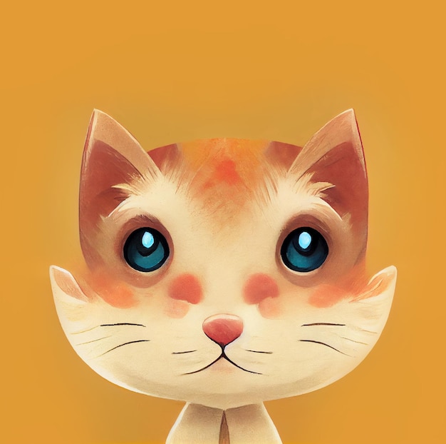 Carino piccolo animale illustrazione di gatto gattino per bambini bambini libro in pittura ad acquerello arte