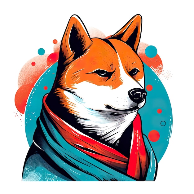 Carino shiba inu cane illustrazione ai generativa