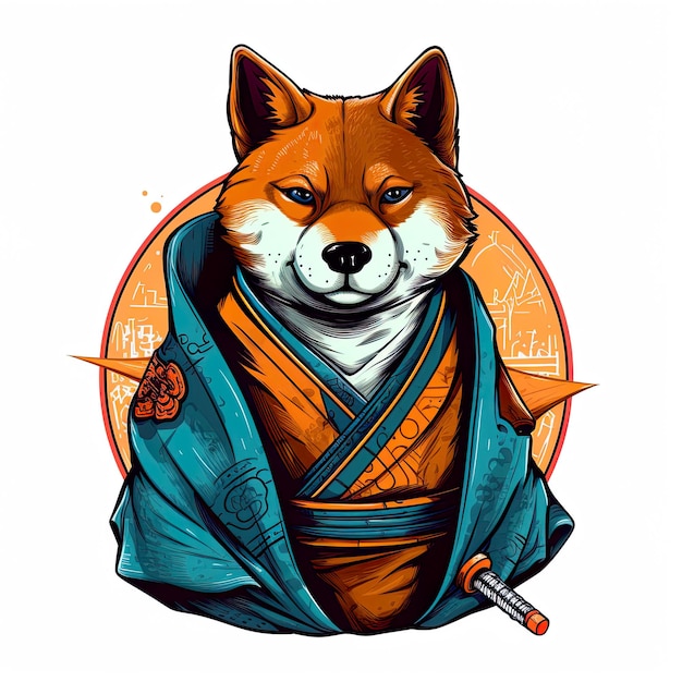 Carino shiba inu cane illustrazione ai generativa