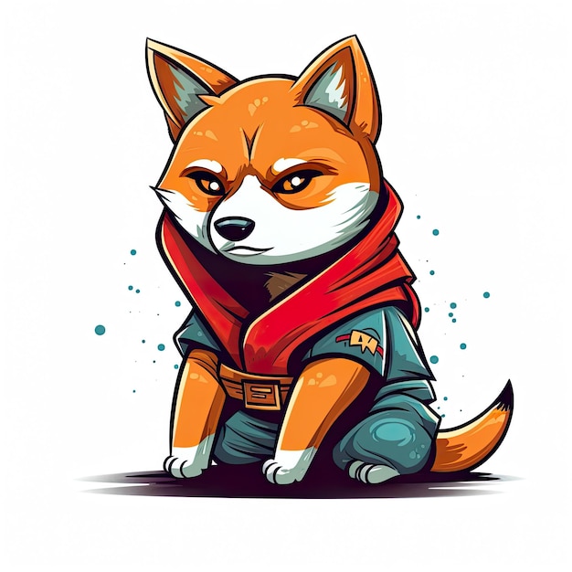 Carino shiba inu cane illustrazione ai generativa