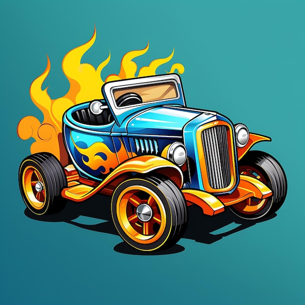 carino un giocattolo hot wheels illustrazione vettoriale per t shirt design stocker logo banner ecc