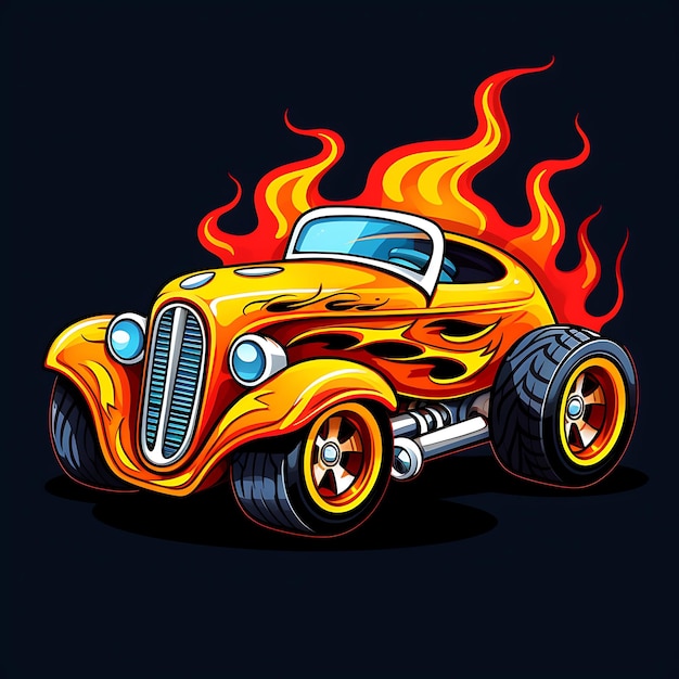 carino un giocattolo hot wheels illustrazione vettoriale per t shirt design stocker logo banner ecc