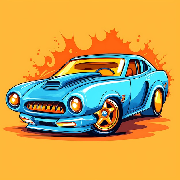 carino un giocattolo hot wheels illustrazione vettoriale per t shirt design stocker logo banner ecc