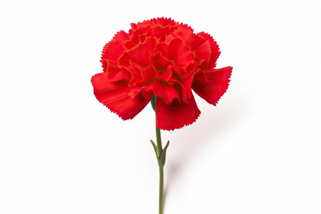 Carnation rosso isolato su sfondo bianco