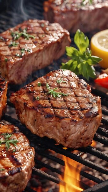 Carne alla griglia al barbecue