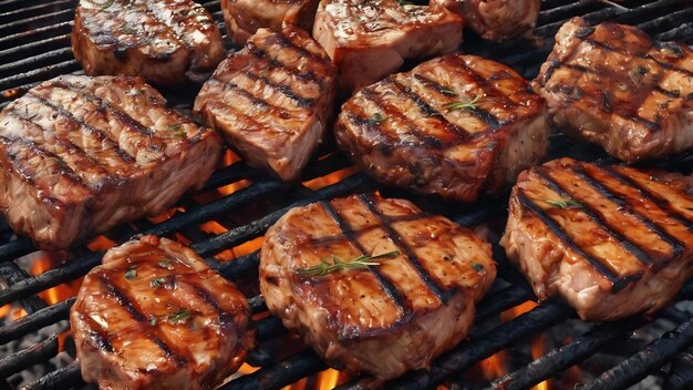 Carne alla griglia al barbecue