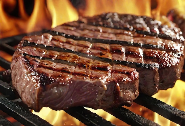 carne alla griglia su una griglia da barbecue