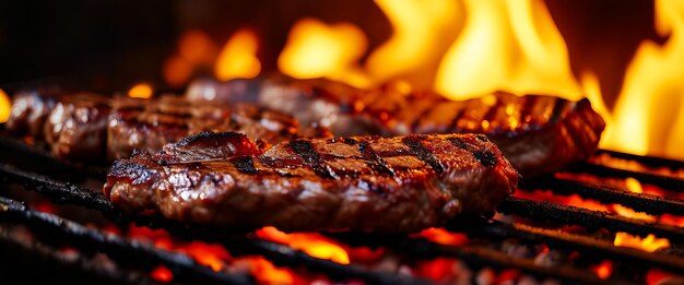 Carne cotta su fiamme aperte utilizzando l'intelligenza artificiale generativa