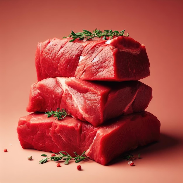 carne cruda con spezie isolate rosse
