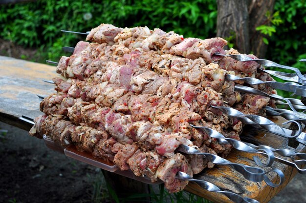 carne cruda kebab in natura, barbecue