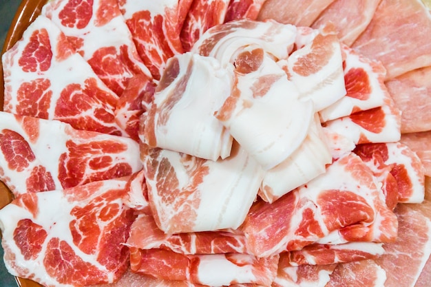 Carne di maiale affettata