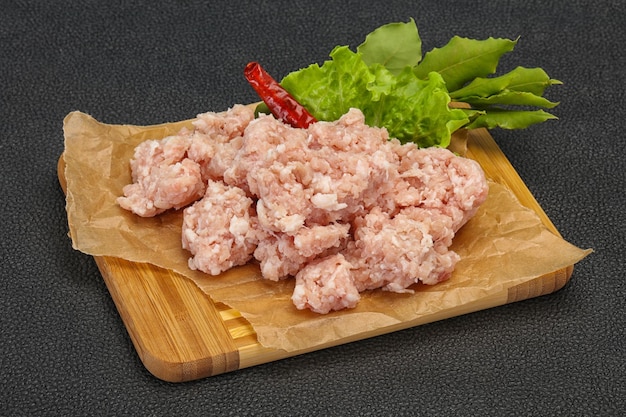 Carne di maiale macinata casalinga per la cottura