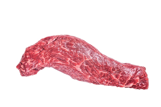 Carne fresca cruda Bistecca Machete gonna isolata su sfondo bianco