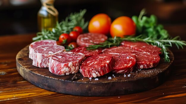 Carne fresca in attesa della preparazione gourmet dello chef