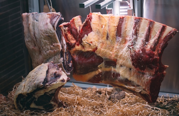 Carne secca nel ristorante, bistecca di manzo.