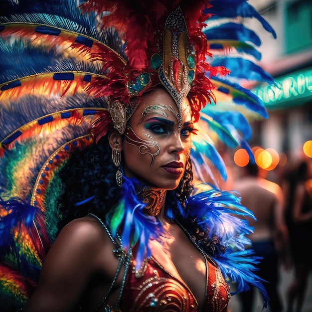 Carnevale di Rio Carnevale Rio Ballerino Carnevale brasile maschera costumi dettagliati colori donne tropicali